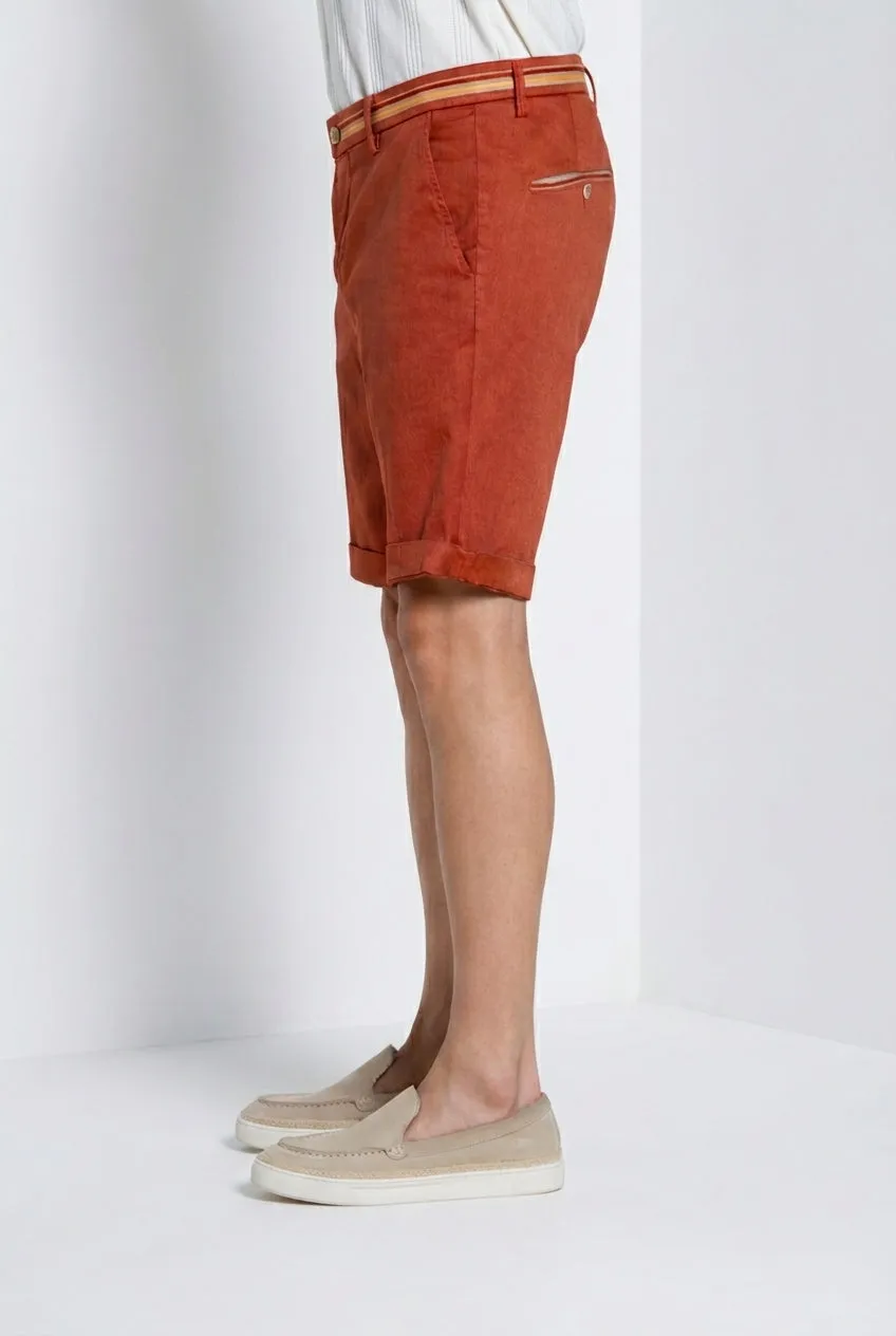 Mason's Torino Oxford bermuda chino mattone slim lino