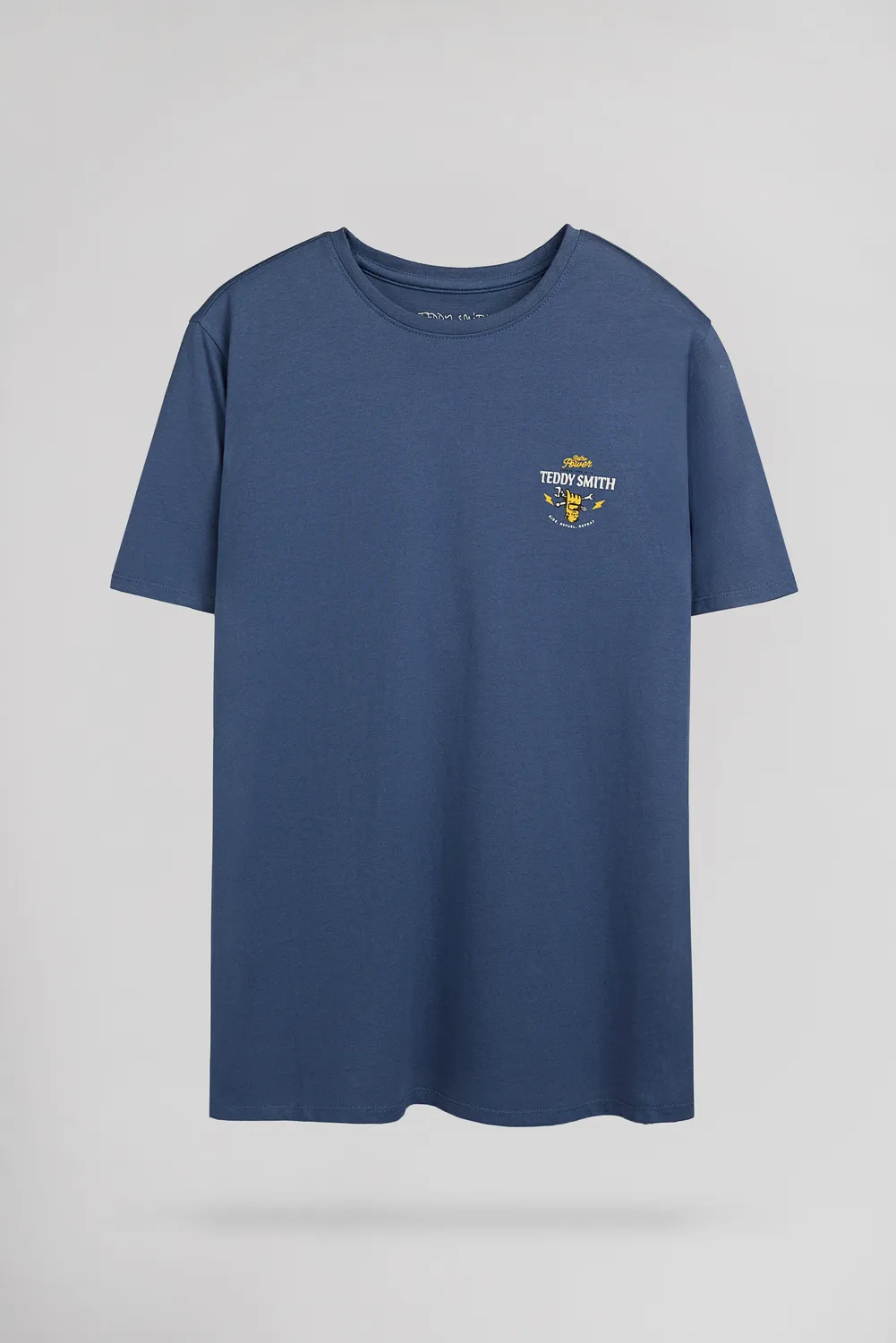 Teddy Smith T-Cars t-shirt uomo blu faded regular