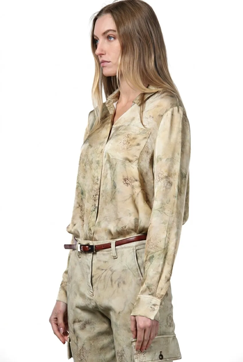 Mason's Sharon Camicia Donna Bianco Sporco Fiori