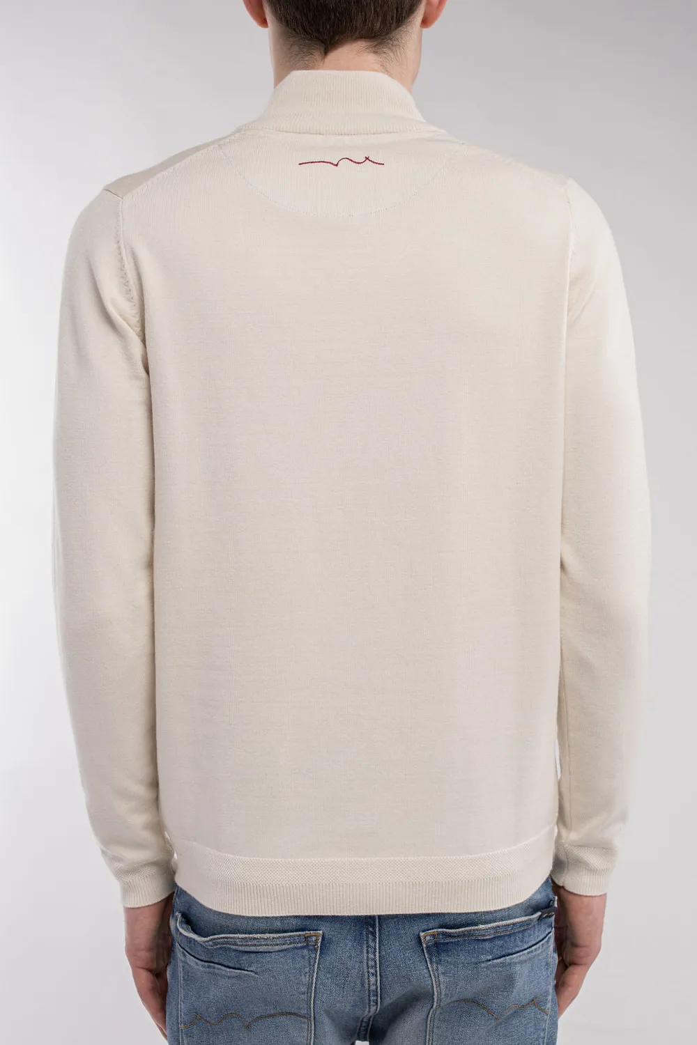 Teddy Smith P-Marty 2 maglione cream collo alto zip maglia fine