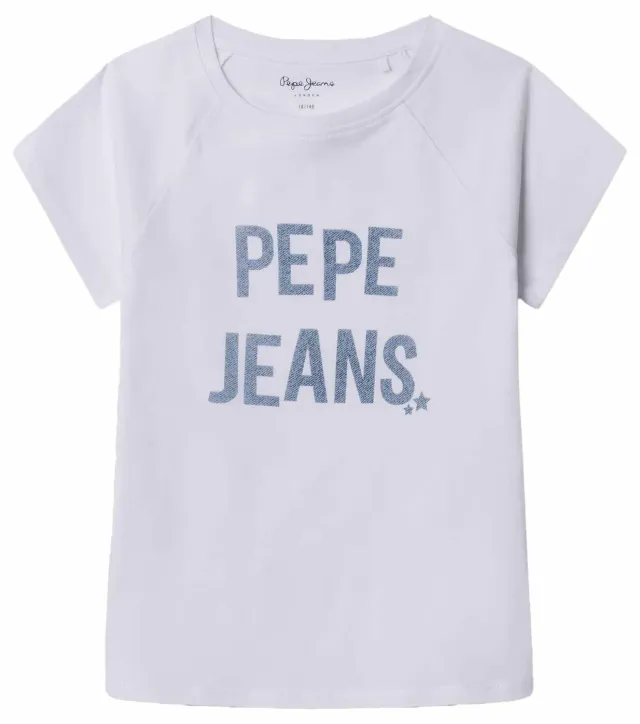 Pepe Jeans Greta t-shirt 10 anni manica corta logo denim