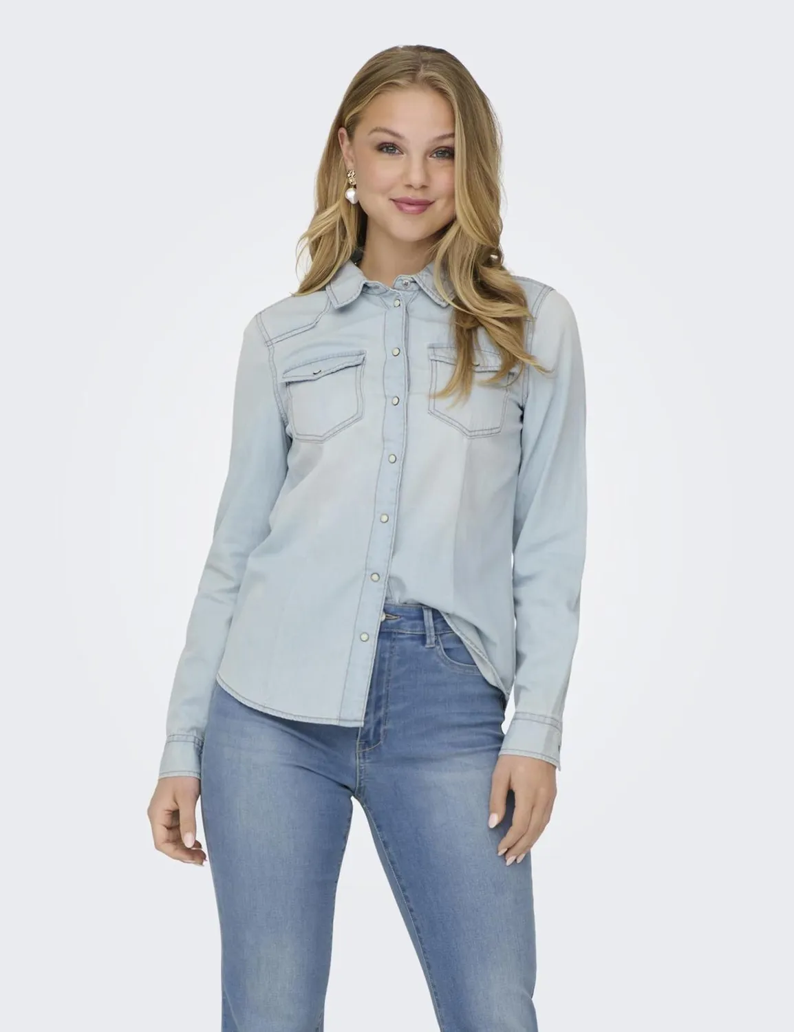 ONLY ONLALEXA Camicia denim azzurro chiaro