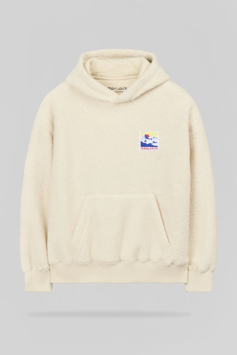 Teddy Smith S-Oft Hoody Jr Felpa Bambino Crema Sherpa