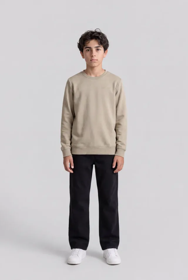 Teddy Smith S-Nark RC Jr felpa bambino bleach kaki cotone