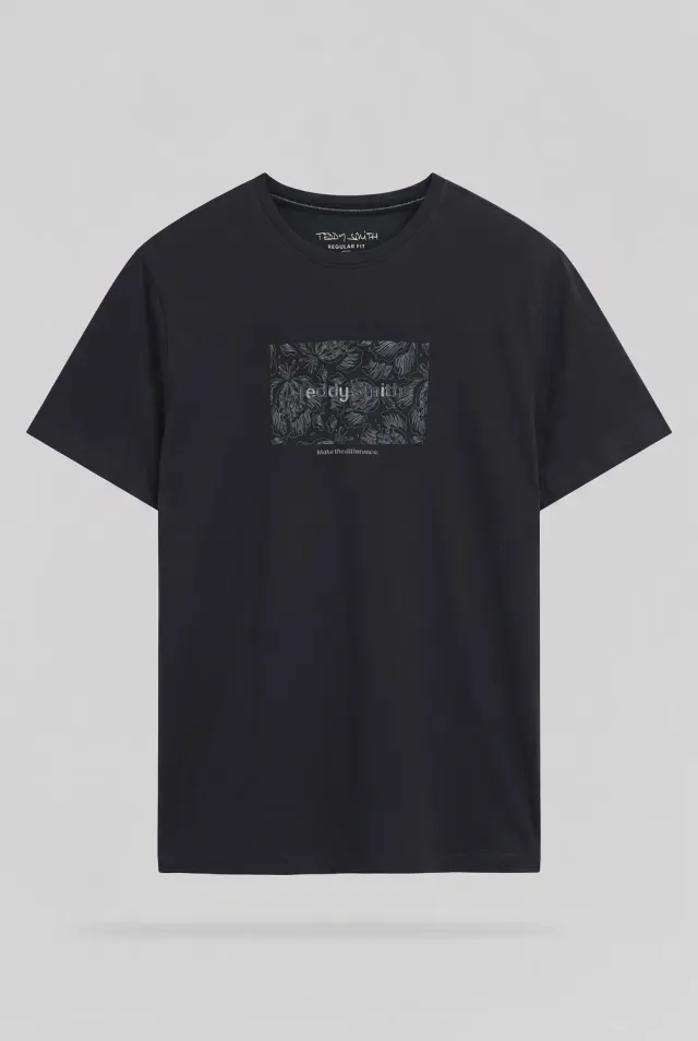 Teddy Smith T-Ares MC T-Shirt Uomo Dark Navy Cotone