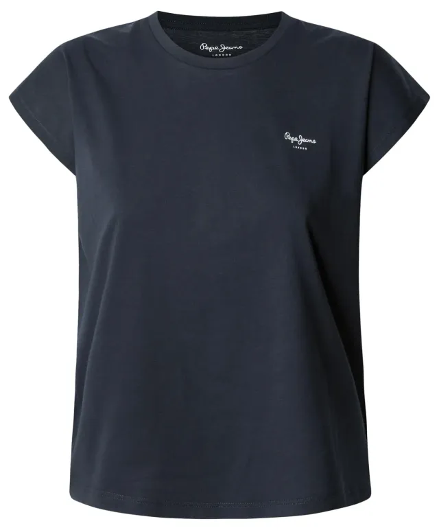 Pepe Jeans Blooma T-Shirt Donna Nero Pacco da 1 Aderente