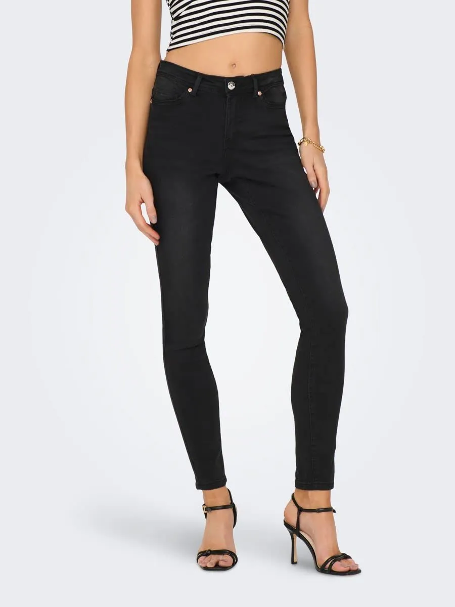 Only Onlwauw jeans skinny donna nero washed M