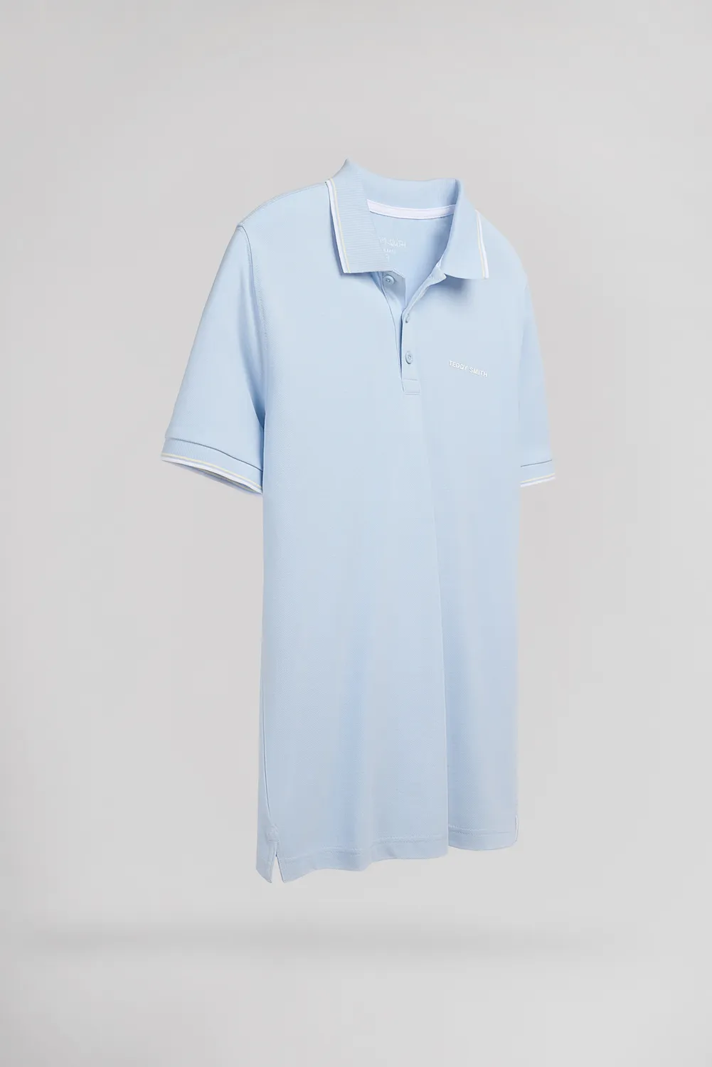 Teddy Smith Pasian 2 polo pastel blue uomo piquet cotone