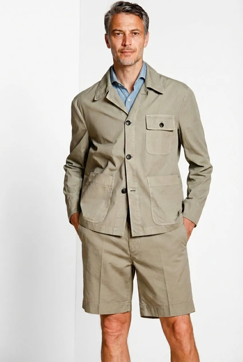Mason's Work overshirt salvia canvas cotone