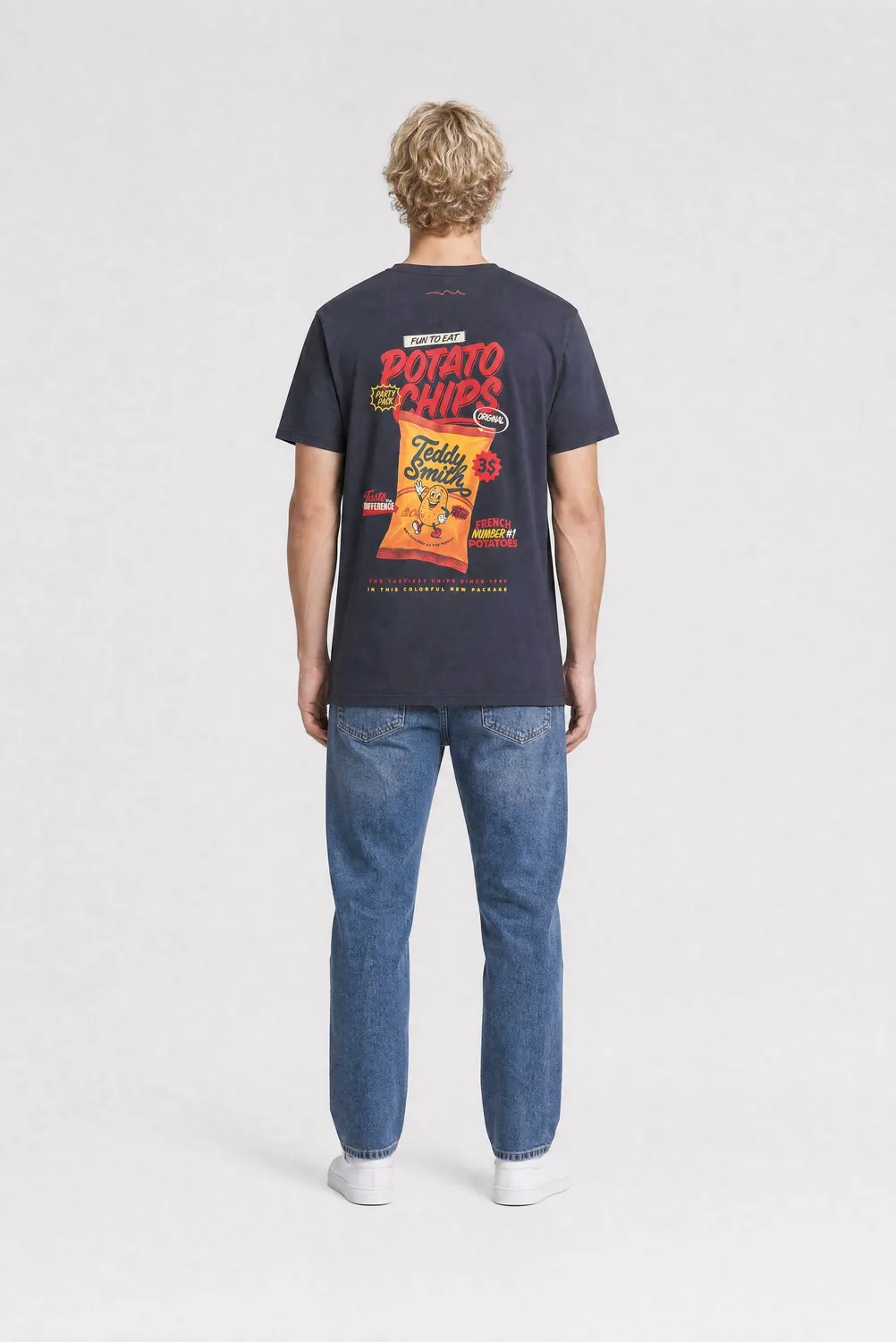 Teddy Smith T-Chips MC t-shirt blu navy cotone