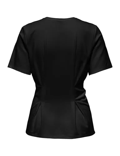 ONLY Onlelena maglietta donna plissettata maniche corte