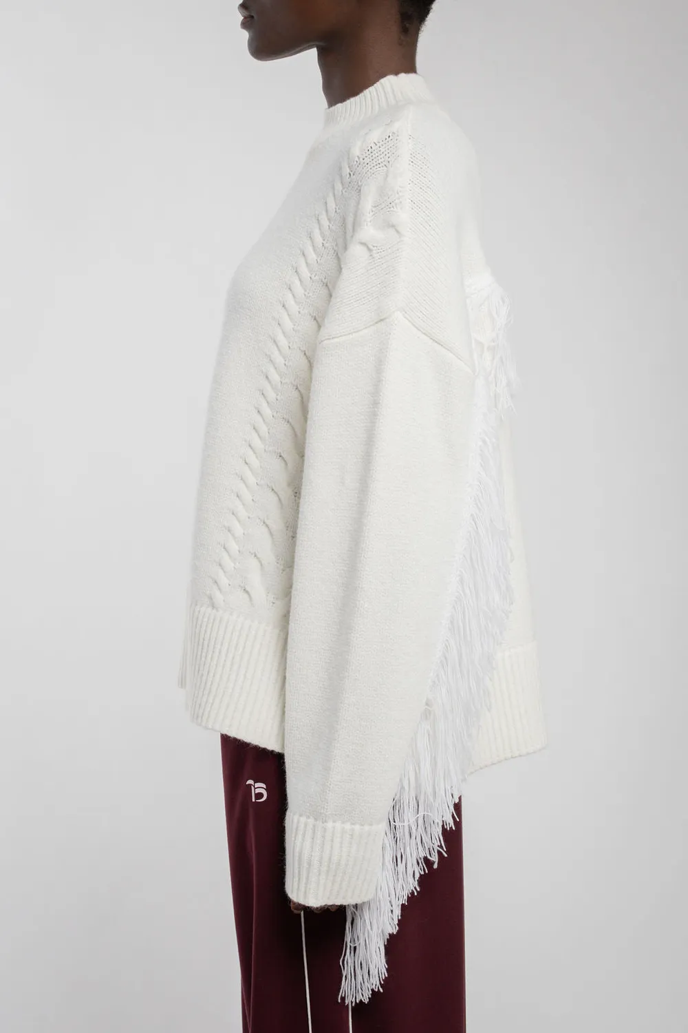Teddy Smith P-Jennah Middle maglione donna bianco trecce