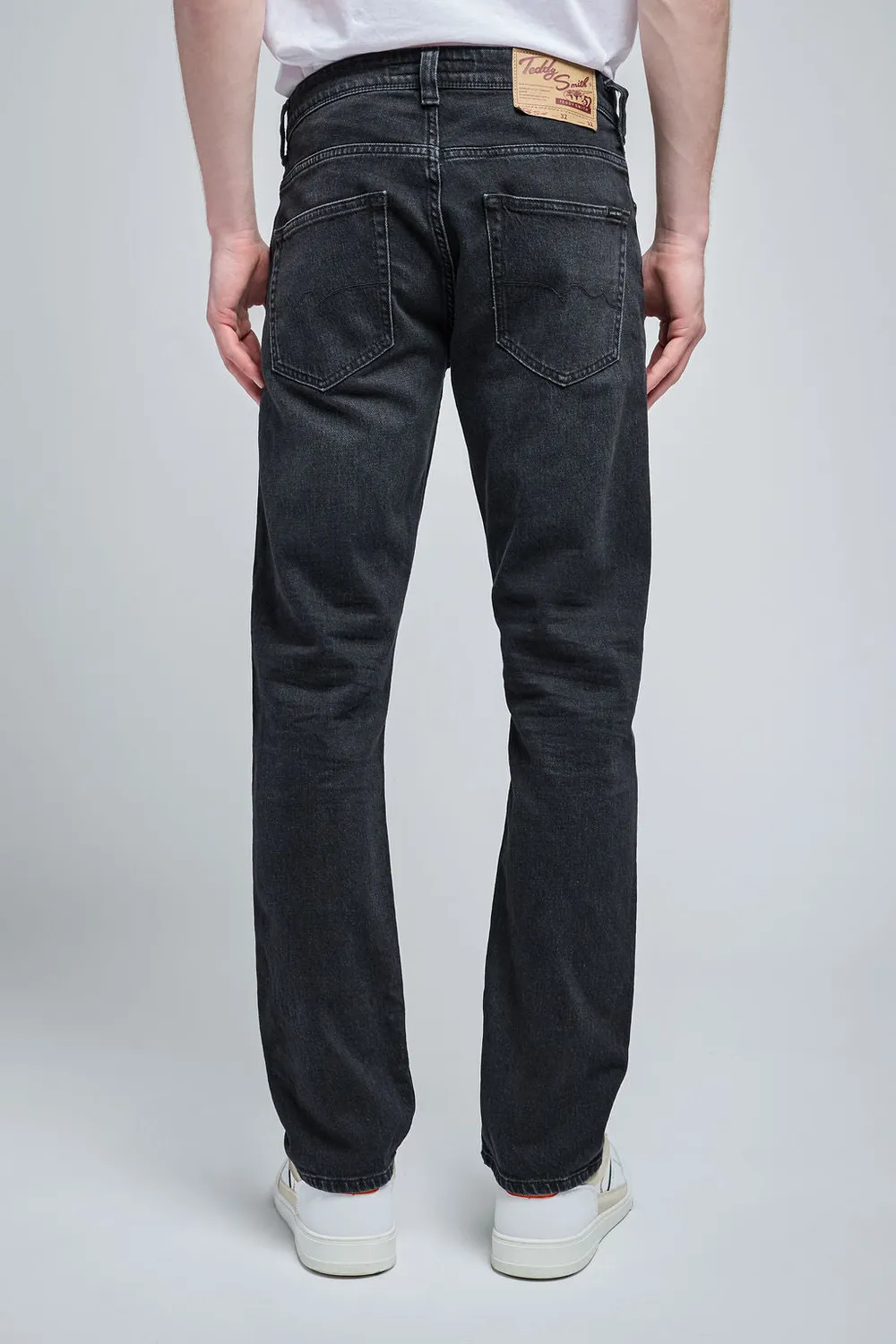 Teddy Smith Reg L32 Jeans Uomo Nero Used Regular
