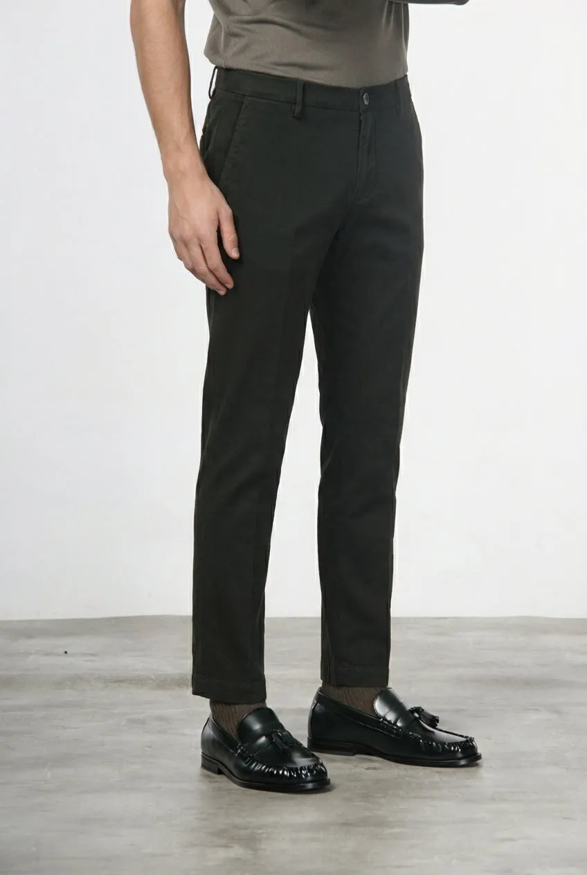 Mason's Milano chino uomo gabardina verde scuro extra slim