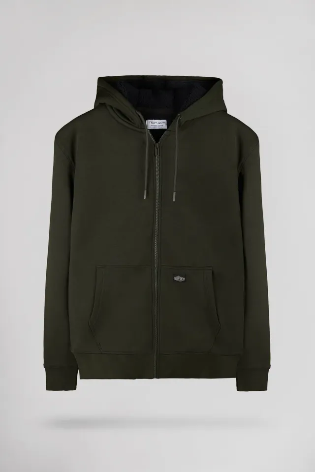 Teddy Smith G-Ony Hoody Zip Gilet Smanicato Deep Kaki Sherpa