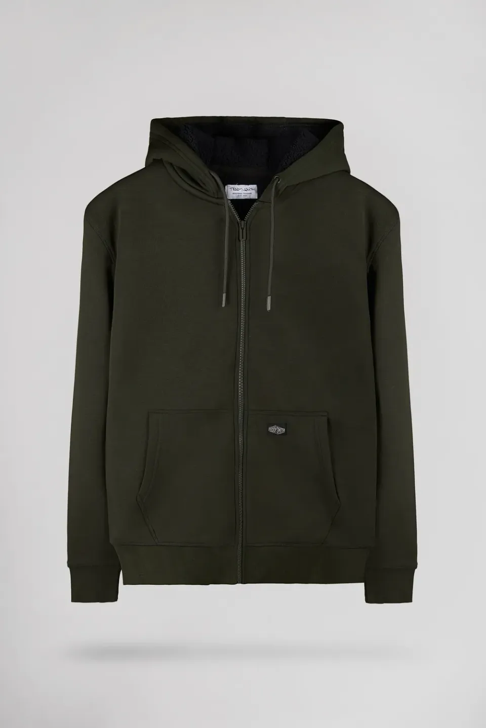 Teddy Smith G-Ony Hoody Zip Gilet Smanicato Deep Kaki Sherpa