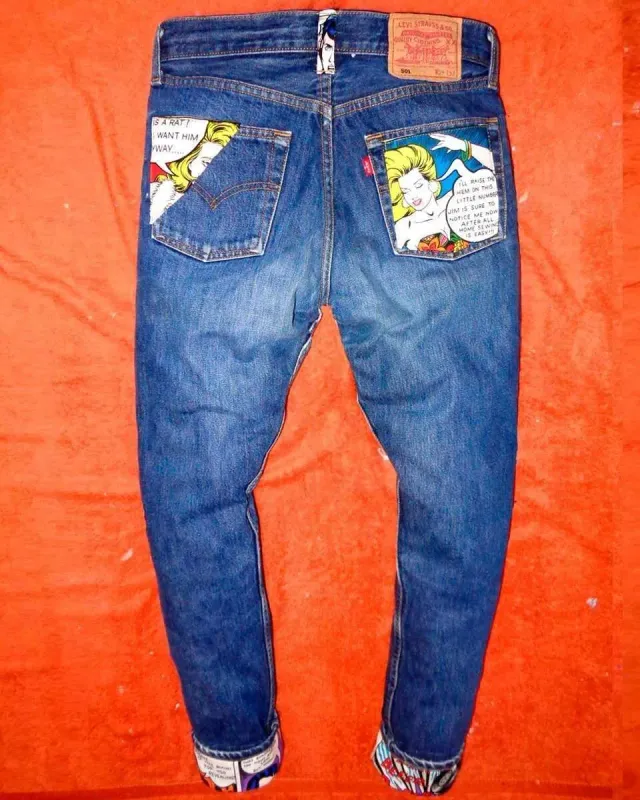 Levi's Vintage Fumetti anni 80 jeans con tessuto