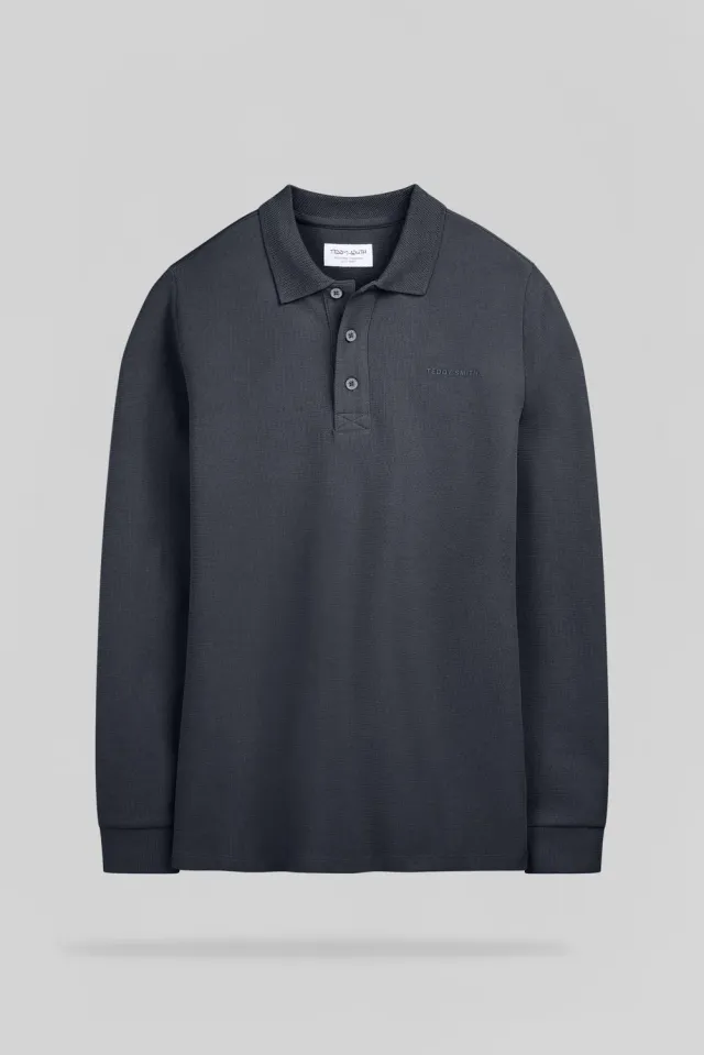 Teddy Smith P-Joel polo manica lunga grigio meteore jersey pesante