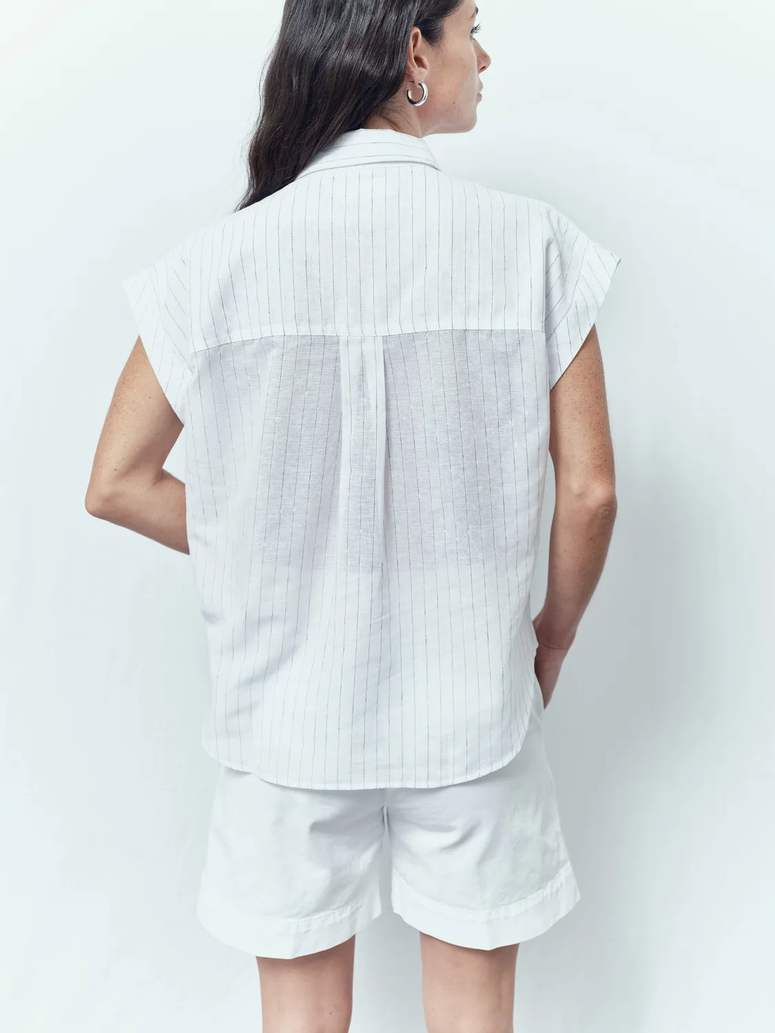 acquaverde Gaelle camicia tuscany white blue leggera