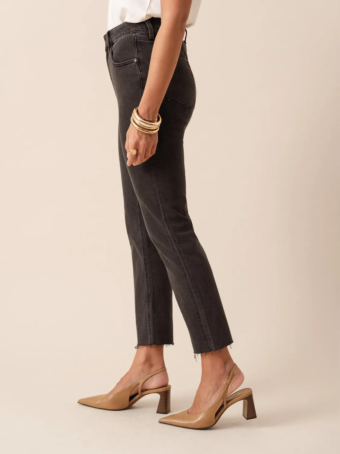 Oraije Maryline jeans straight grigio scuro