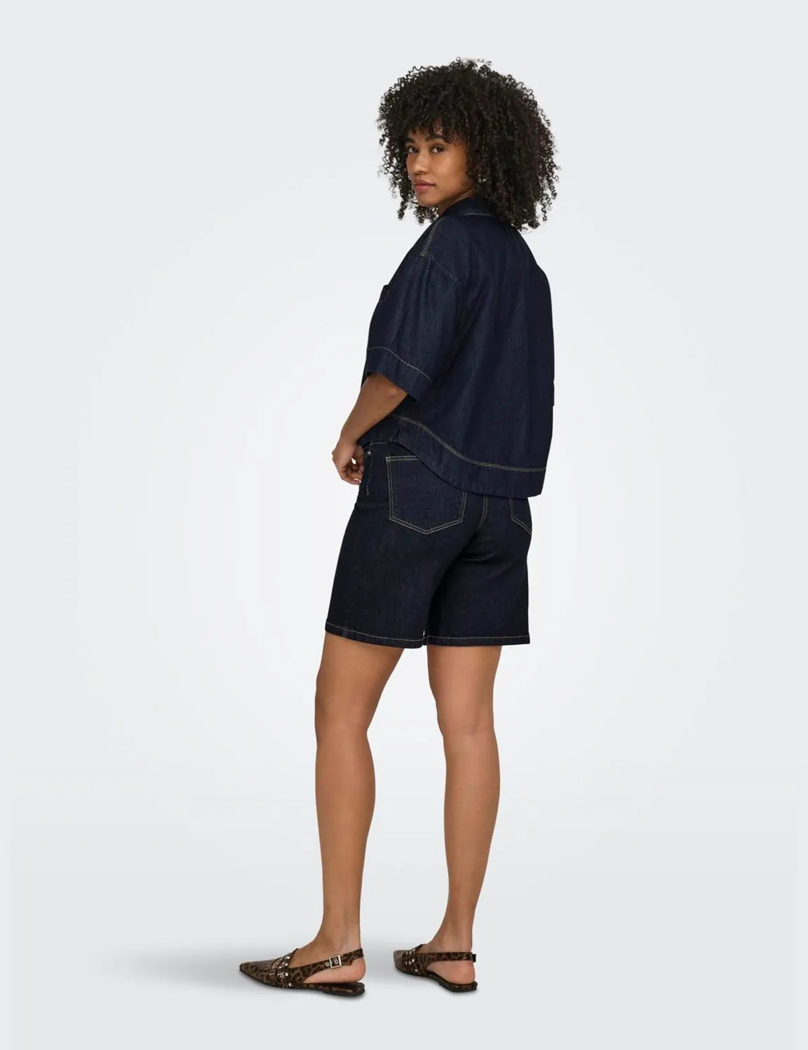 ONLY Onlcleo camicia jeans light blue denim lavaggio chiaro