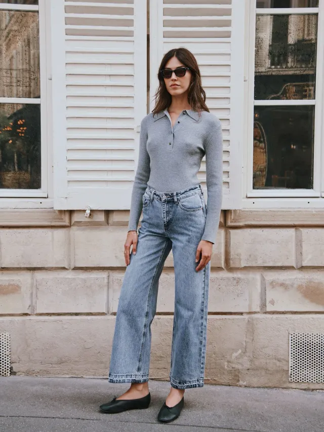 Oraije Dora jeans wide azzurro chiarissimo