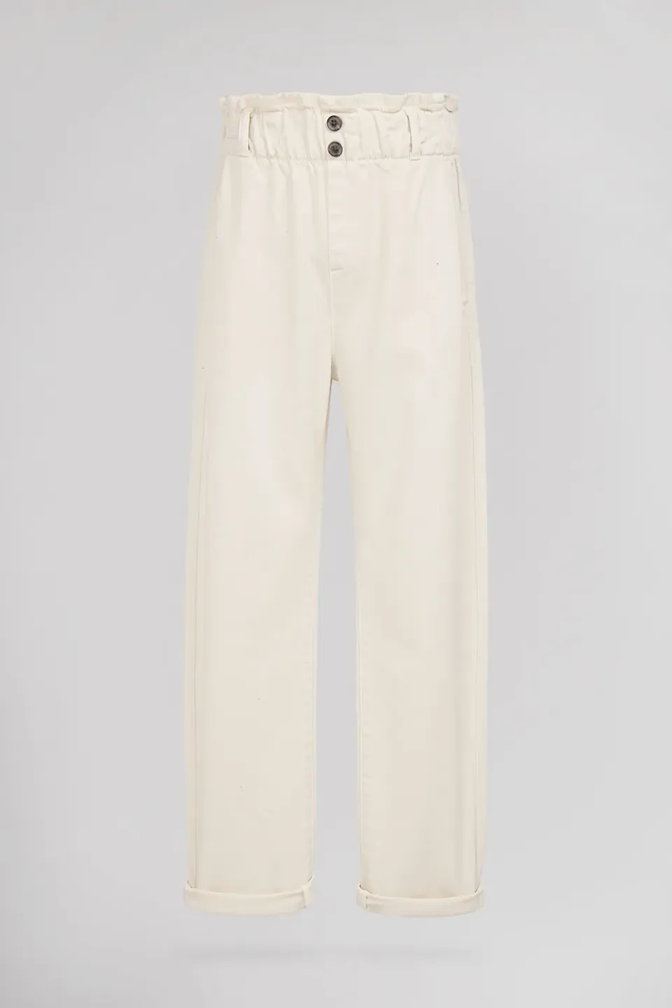 Teddy Smith P-Paperbag Jr pantaloni bianco vita alta
