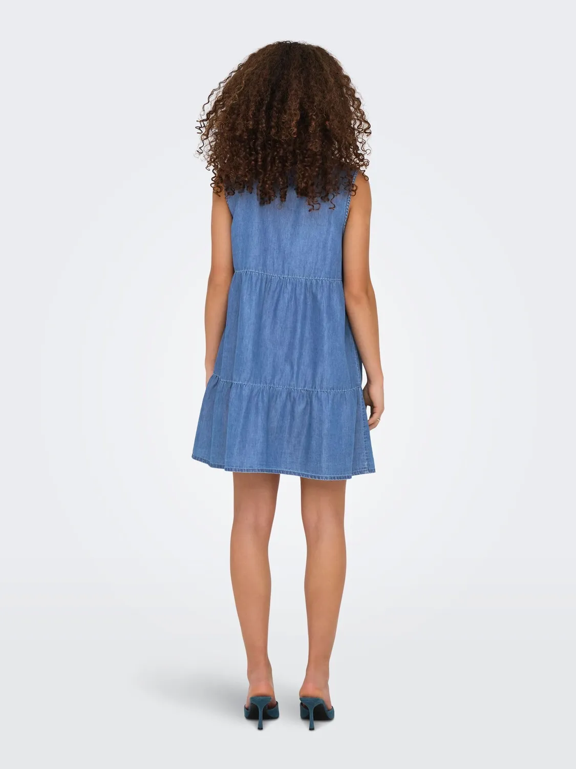 ONLY Onlbea vestito corto denim blu medio