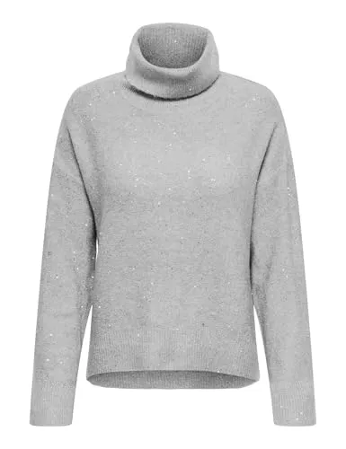ONLY Onlarizona LS Sequins Rollneck Maglione Dolcevita L paillettes