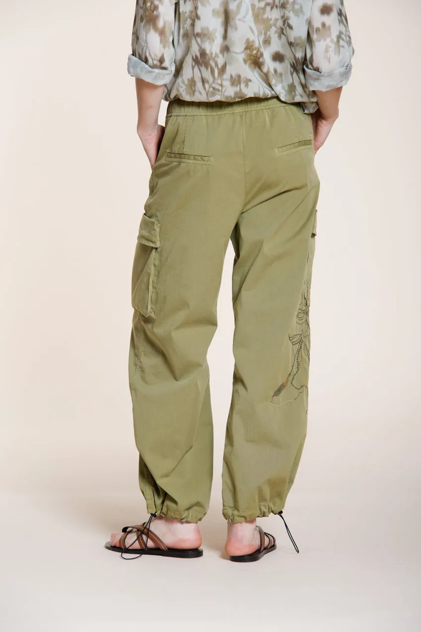 Mason's Francis pantalone cargo donna verde acido wide leg