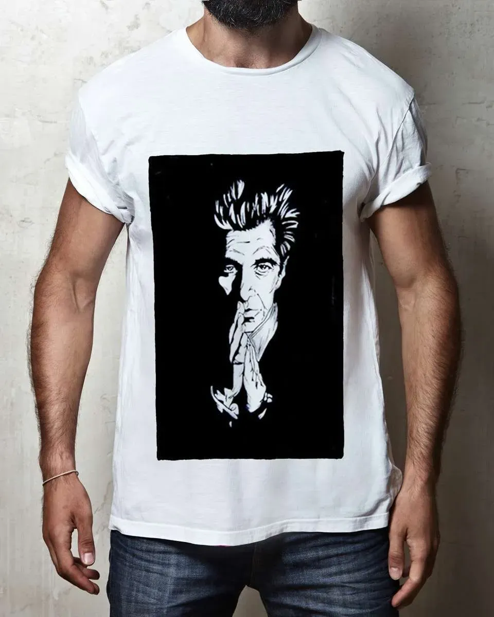Never Say Never Al Pacino T-Shirt Dipinta a Mano Cotone