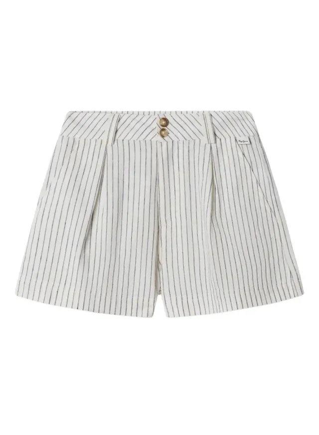 Pepe Jeans Izzy Shorts pantaloncini bambina lino a righe 14 anni