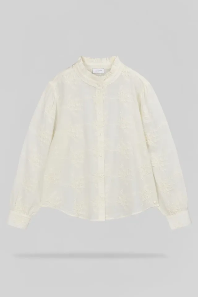 Teddy Smith C-Capucine camicia bianca ricamata donna