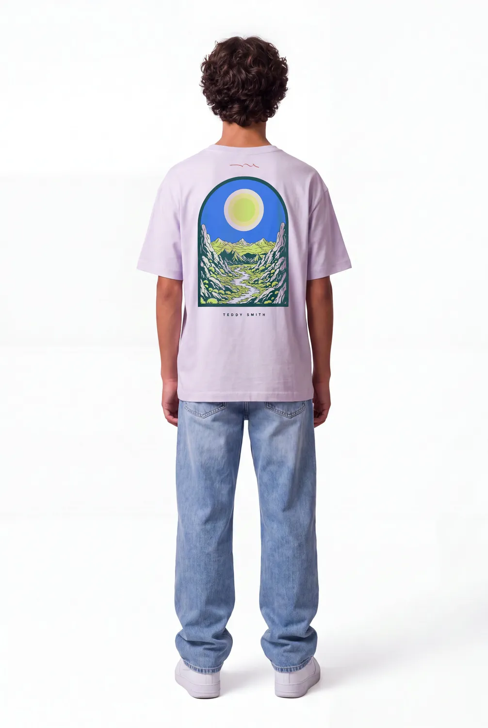 Teddy Smith T-Anik MC JR t-shirt lavanda stampa montagna