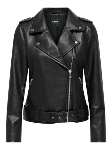 ONLY Onlmille Giacca Donna L finta pelle biker