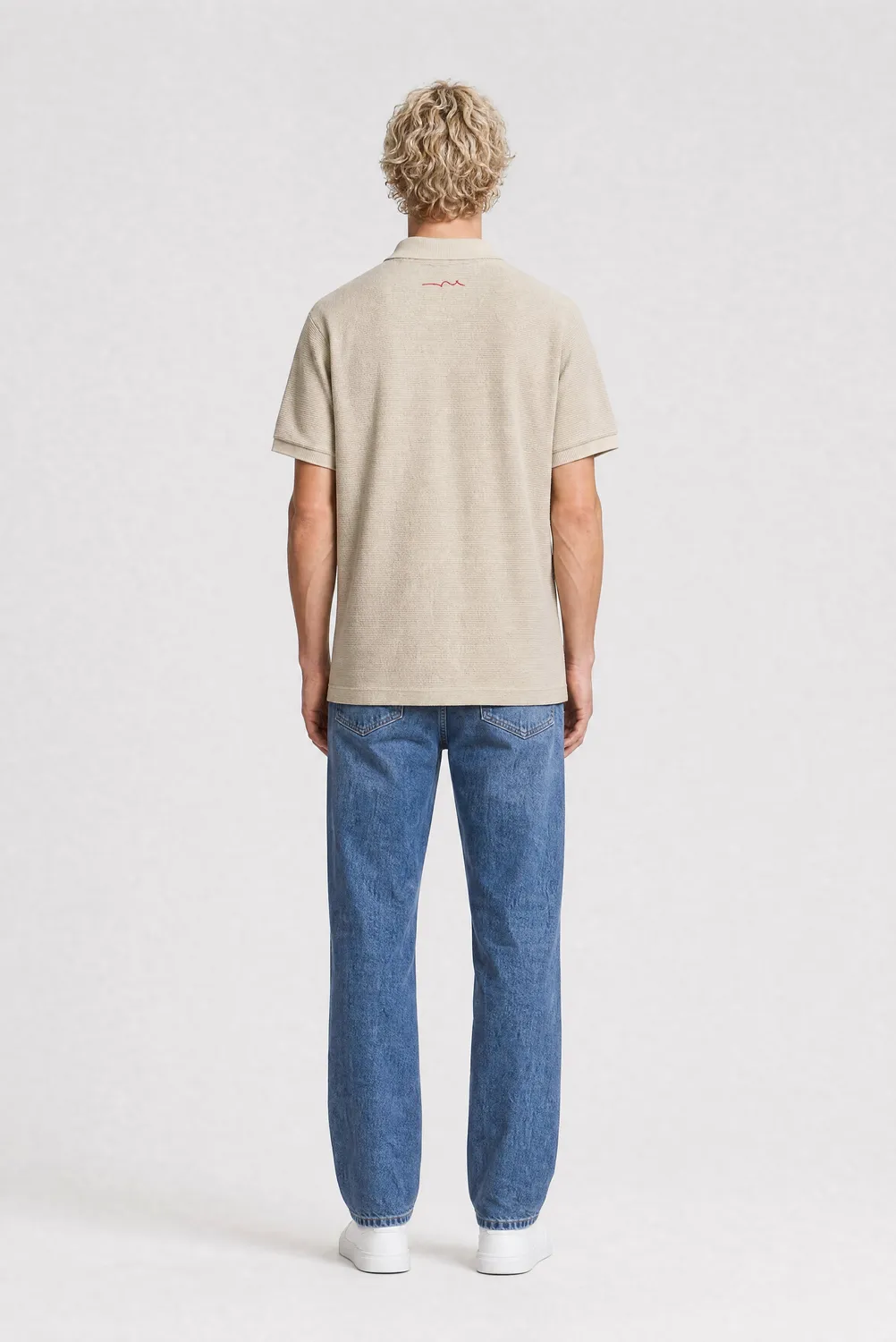 Teddy Smith P-Sonrad polo uomo crema waffle manica corta