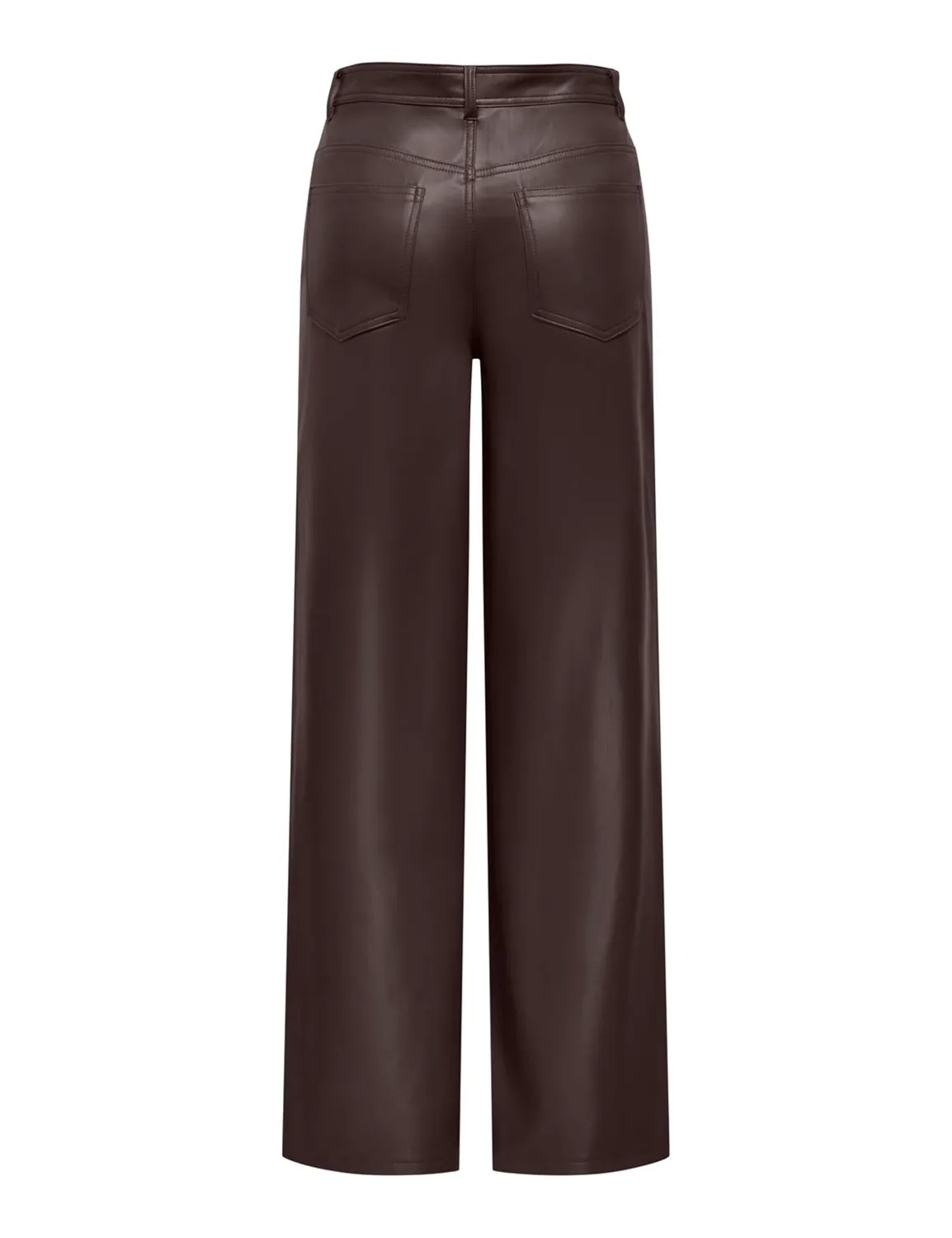 ONLY Onlsmooth HW Faux Leath Wide Pant pantaloni nero vita alta
