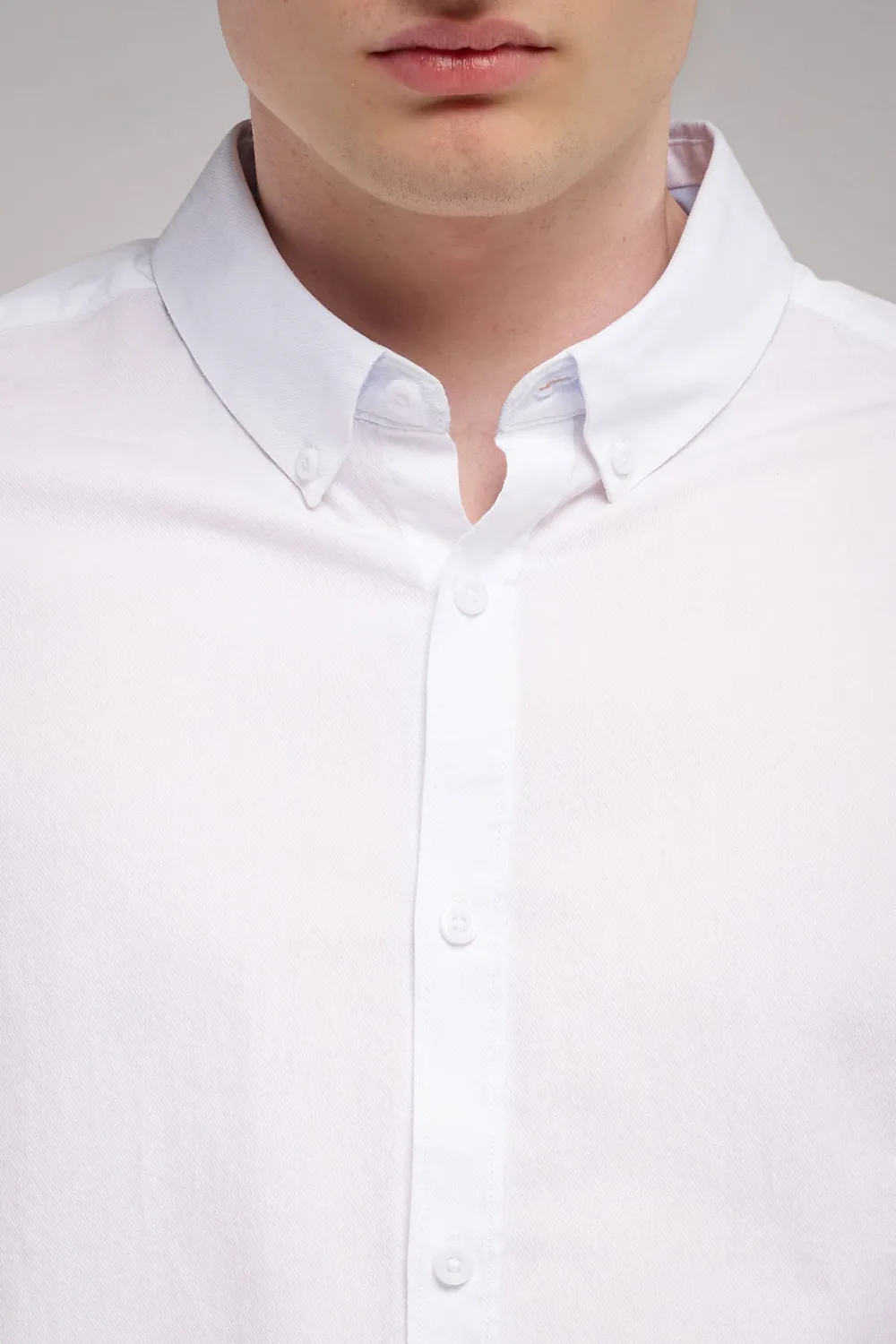 Teddy Smith C-Volt 2 ML Blanc Camicia Uomo Bianca Twill