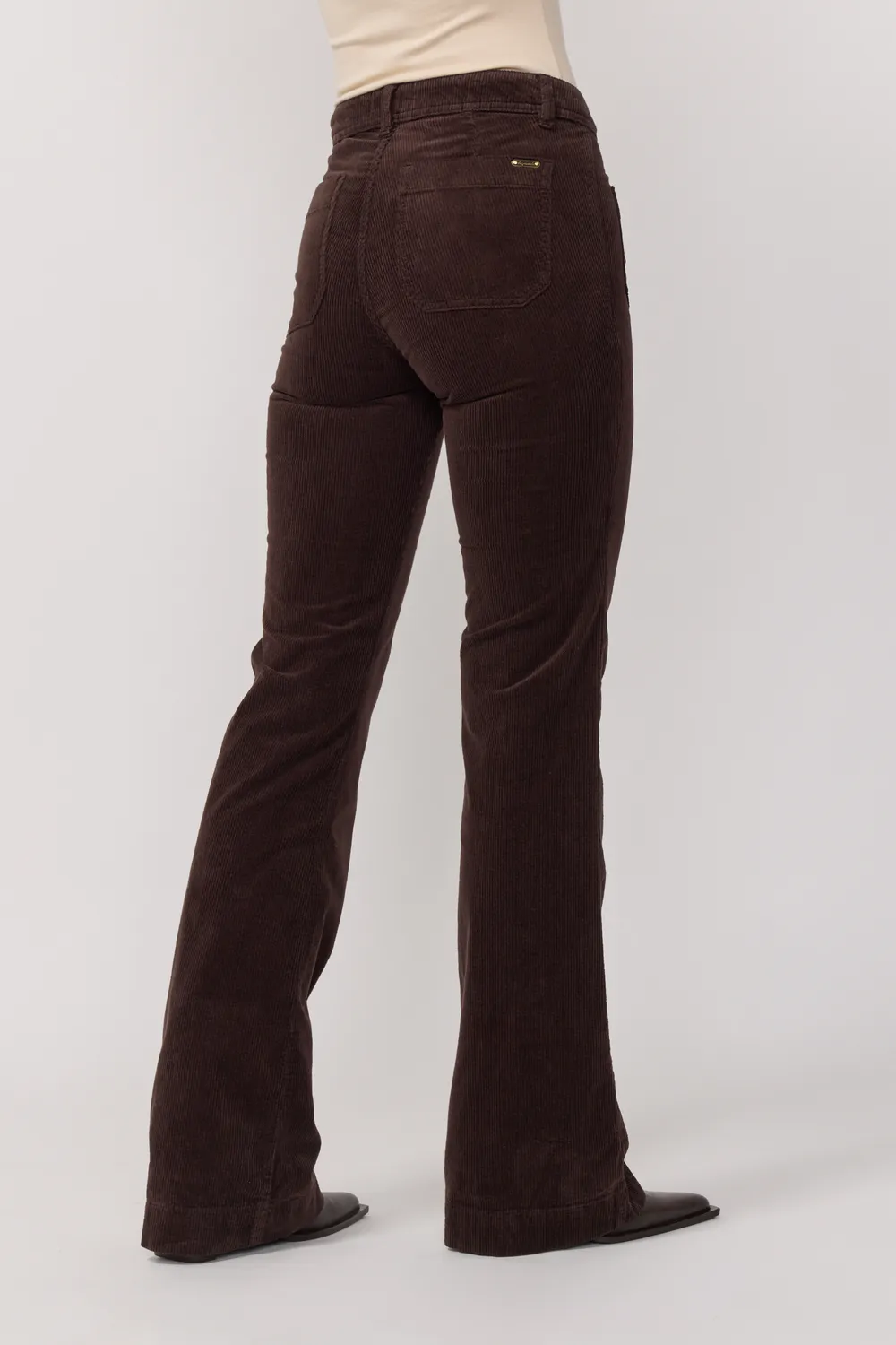 Acquaverde Charlotte pantalone Brown bootcut velluto