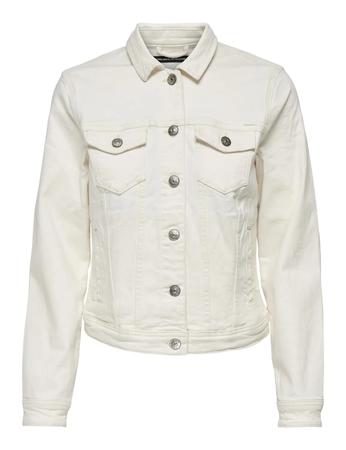 Only Tia giacca jeans donna blu cotone elasticizzato bottoni