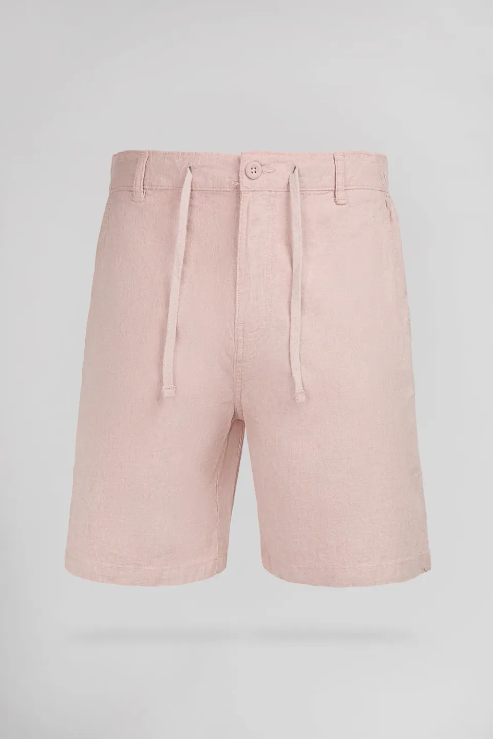 Teddy Smith S-Linen Short Uomo Rosa Pastello Lino