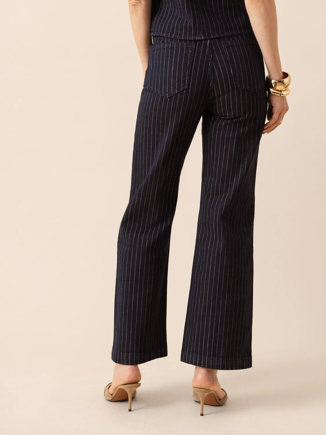 Oraije Mona jeans straight grezzo rigato cotone