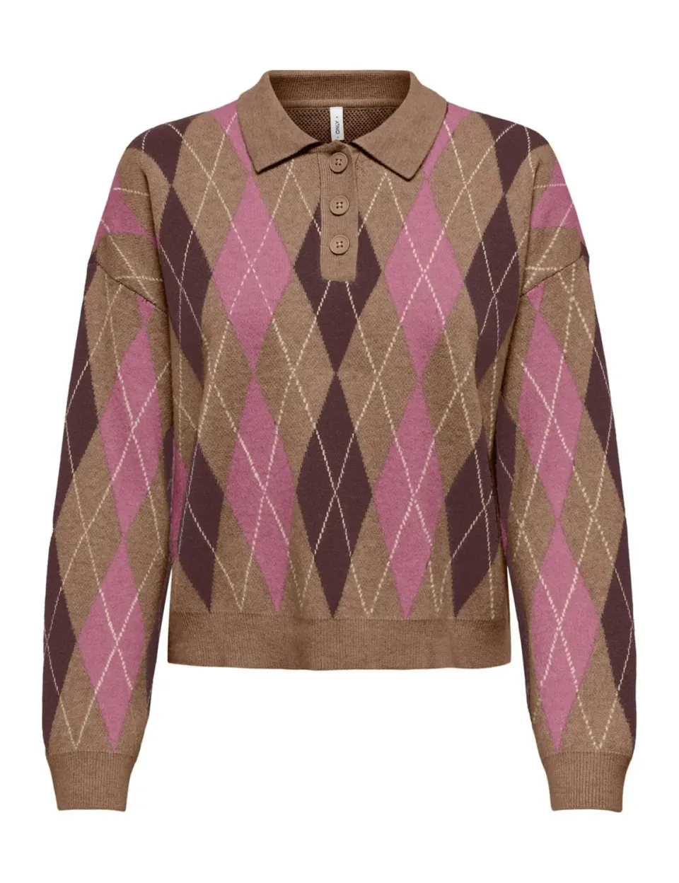 ONLY Onlibi Polo maglia a quadri manica lunga