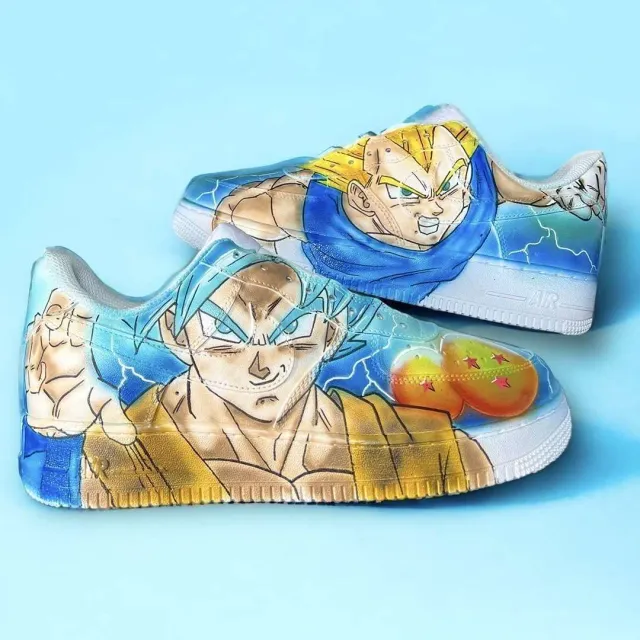 Never Say Never Nike Air Force 1 Goku Vegeta scarpe dipinte a mano