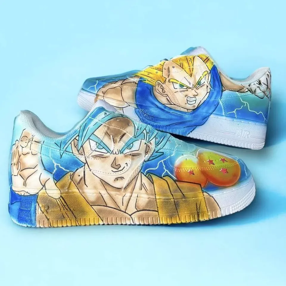 Never Say Never Nike Air Force 1 Goku Vegeta scarpe dipinte a mano