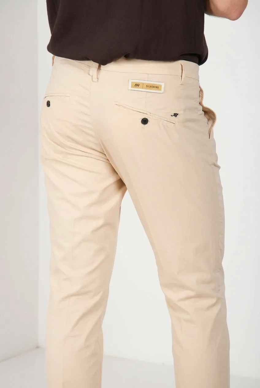 Mason's Osaka 1 Pinces chino uomo beige seta carrot