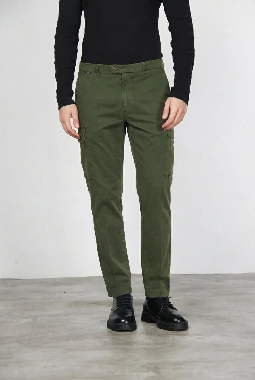 Mason's Chile pantalone cargo uomo verde carrot fit