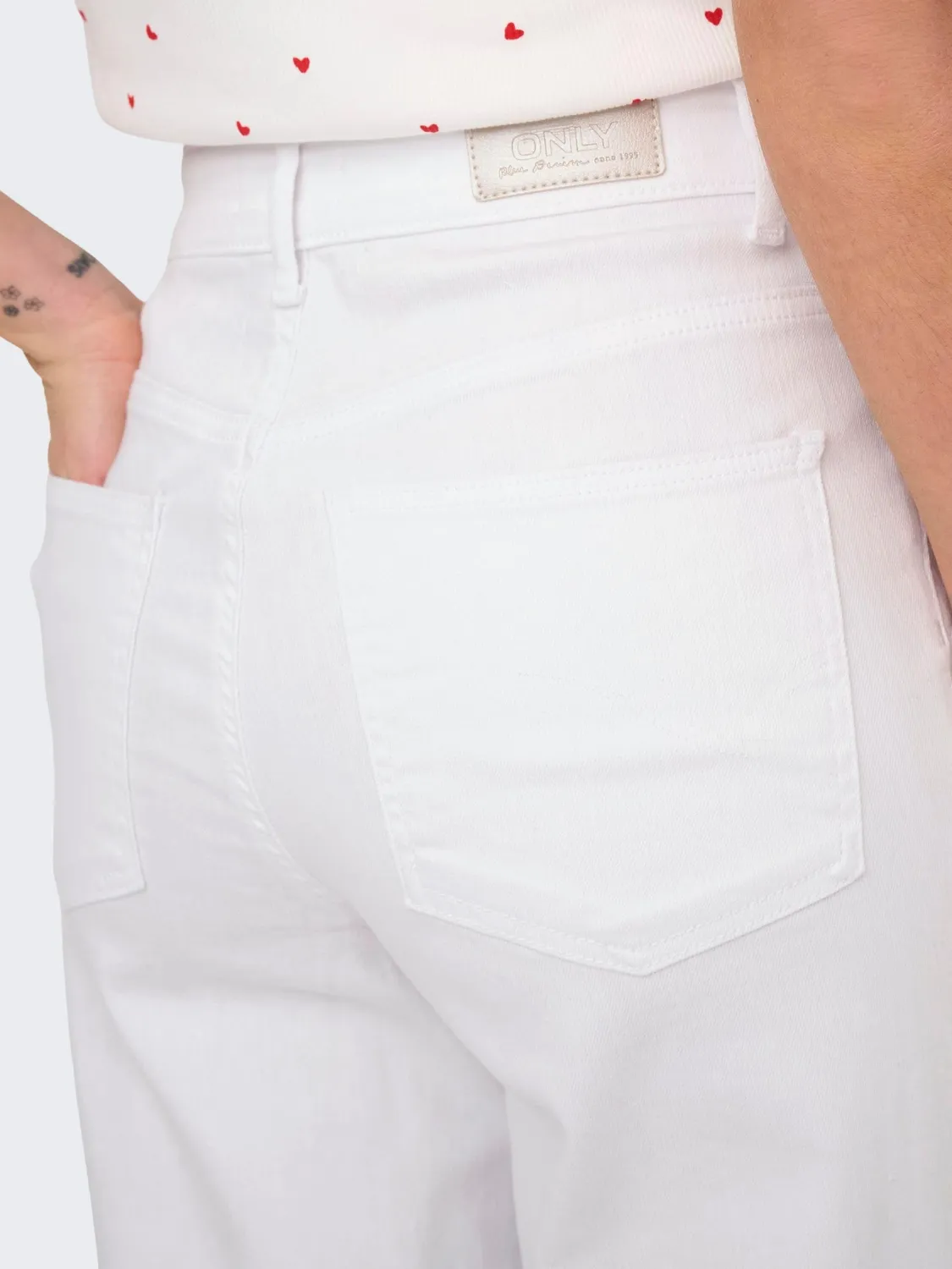 ONLY Onlann Madison jeans larghi cropped vita alta