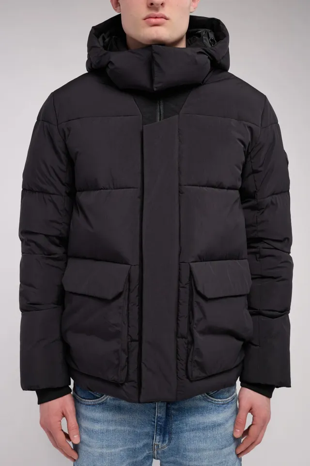 Teddy Smith B-Elwin giubbotto uomo nero cappuccio