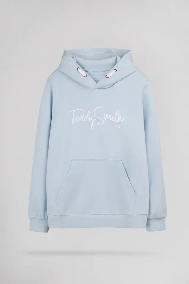 Teddy Smith S-Evry Hoody JR felpa Pastel Blue ragazzo